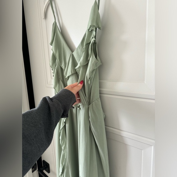 Zara Green Ruffled Maxi Dress - Picture 5 of 7